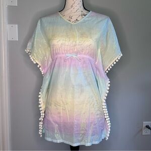 Cat & Jack | Rainbow Multi Color Swim Cover Up Dress Long Shirt | L 10/12